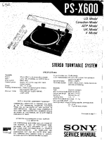 Sony PS-X600 - Service Manual
